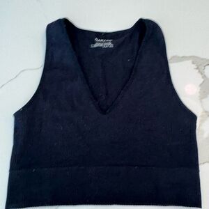 Garage Black Ribbed Top